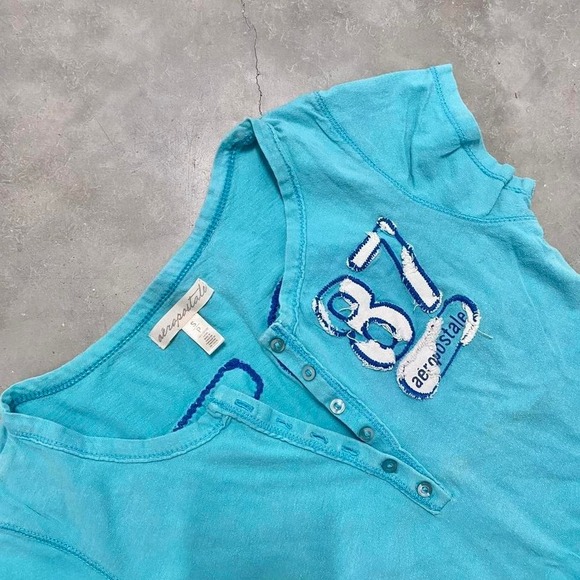 Vintage 90s y2k blue baby tshirt Size S Aeropostale - Picture 4 of 4